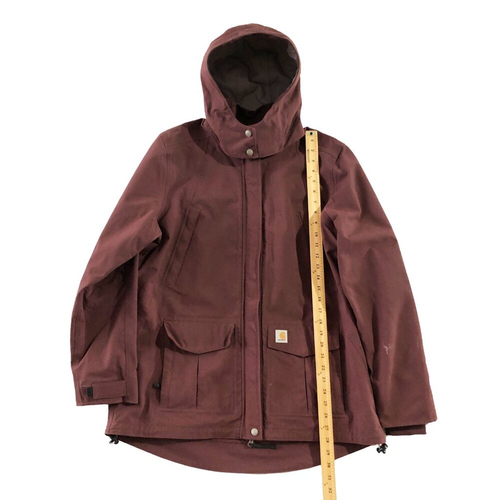 Carhartt Jacket Womens Size XL (16/18) Burgundy Shoreline Storm Defender Hooded - Picture 5 of 16